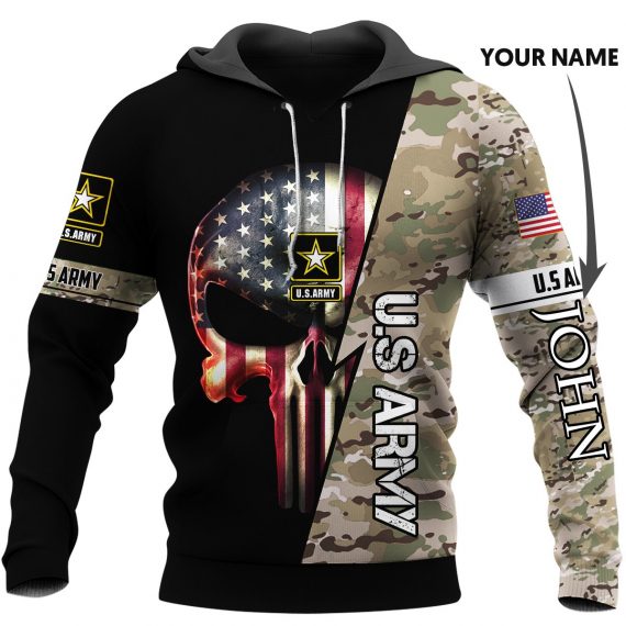 Skull Gift Military Gifts Personalized Army Skull Unisex Size Hoodie Army Hoodie Army Camo Hoodie