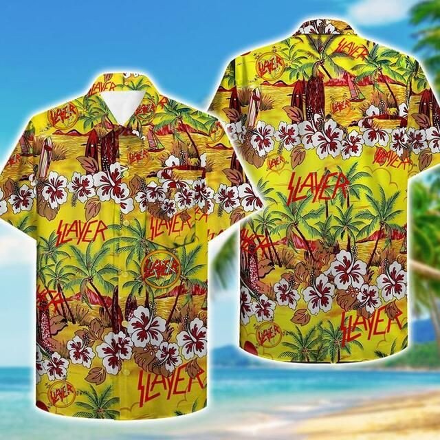 Slayer Hawaii Ii Graphic Print Short Sleeve Hawaii Casual Shirt Ha76999