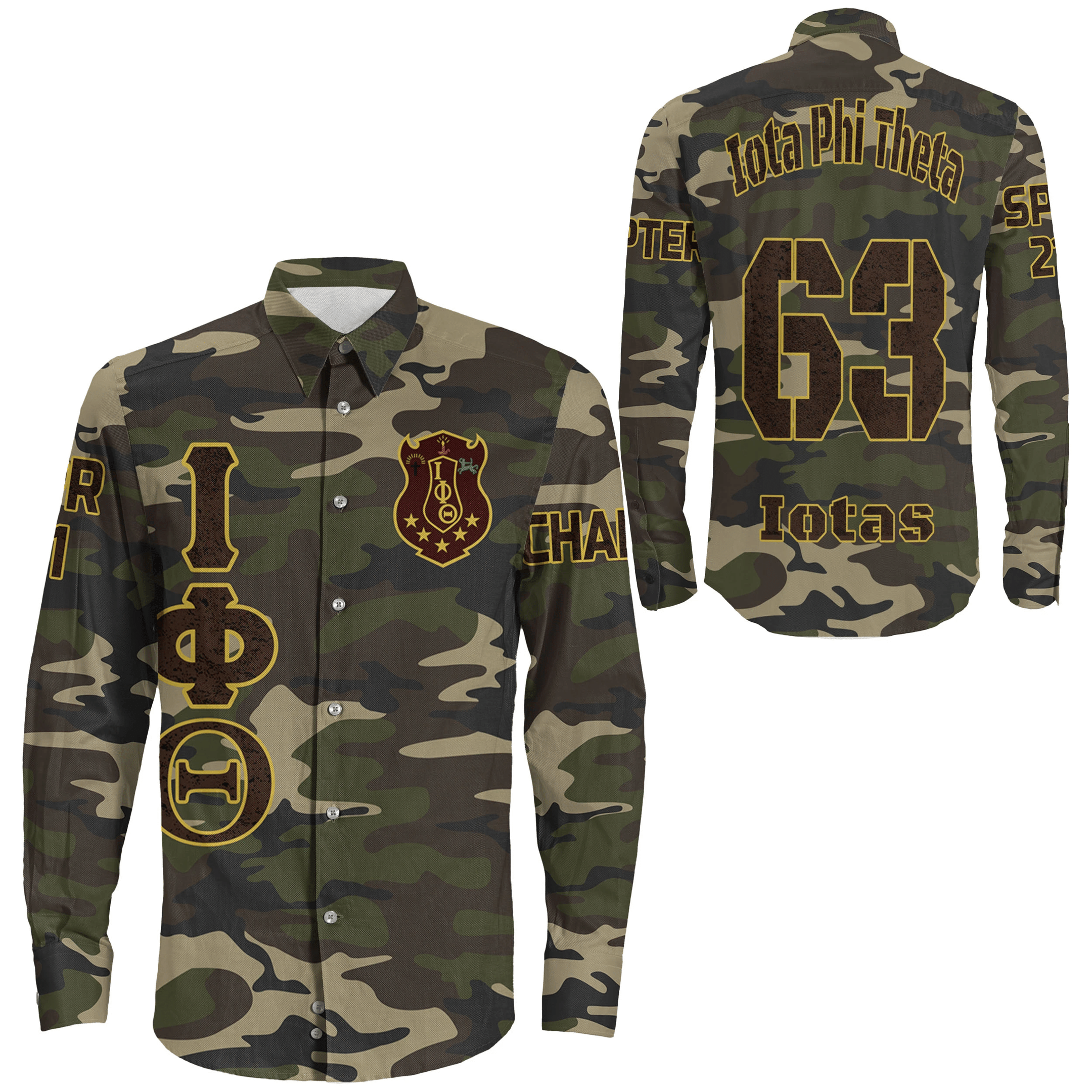 (Custom) Africa Zone Shirt – Iota Phi Theta Camouflage Long Sleeve Button Shirt A31