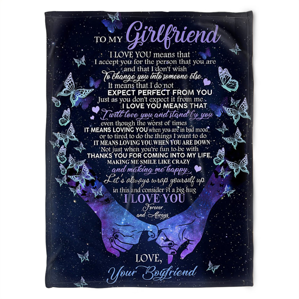 To My Girlfriend Blanket.I Will Love You And Stand By You, And Making Me Happy. Gift For Girlfriend From Boyfriend Home Decor Bedding Couch Sofa Soft And Comfy Cozy