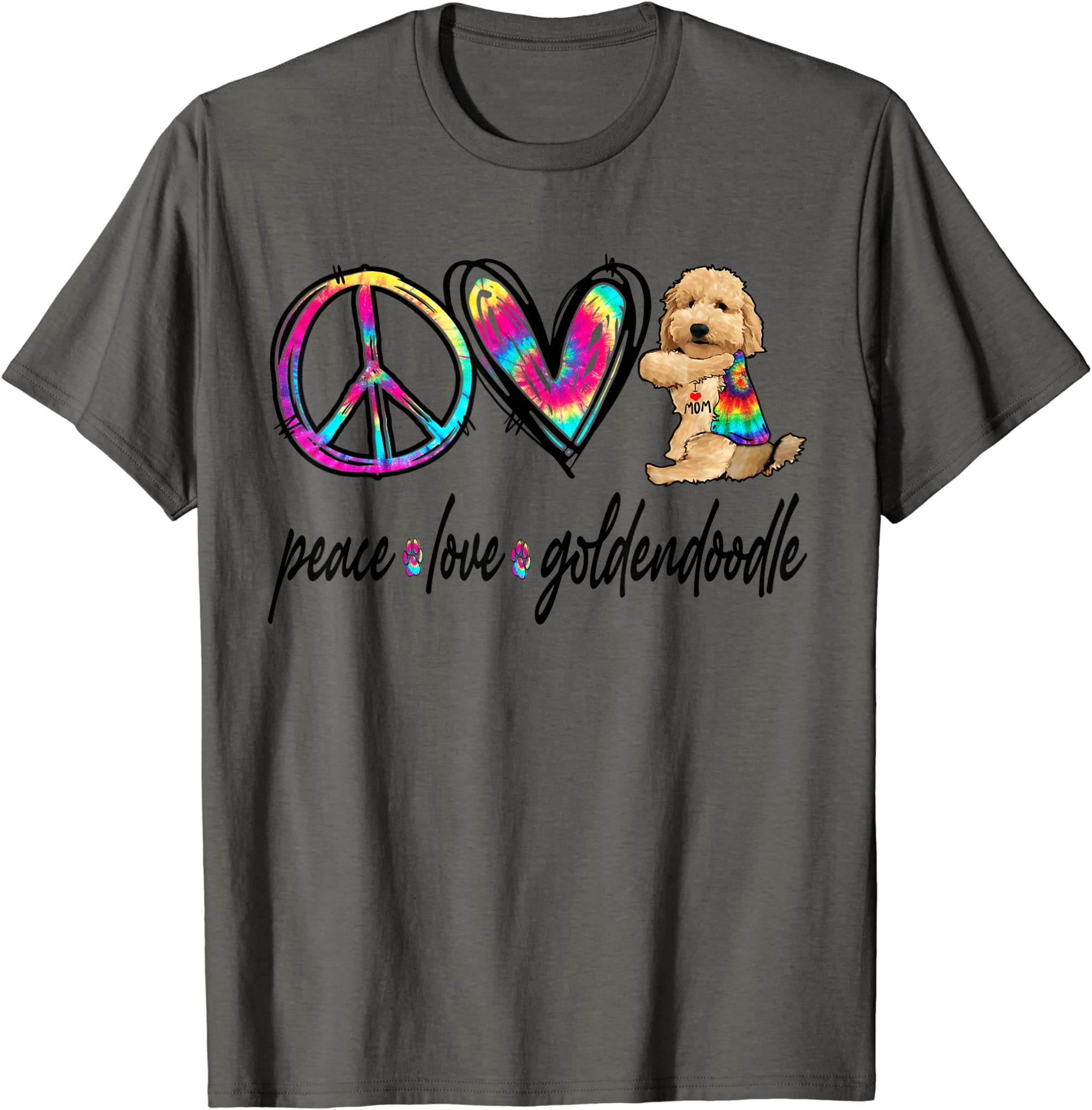 Peace Love Goldendoodle Tie Dye Dog Lover Mother’S Day T-Shirt