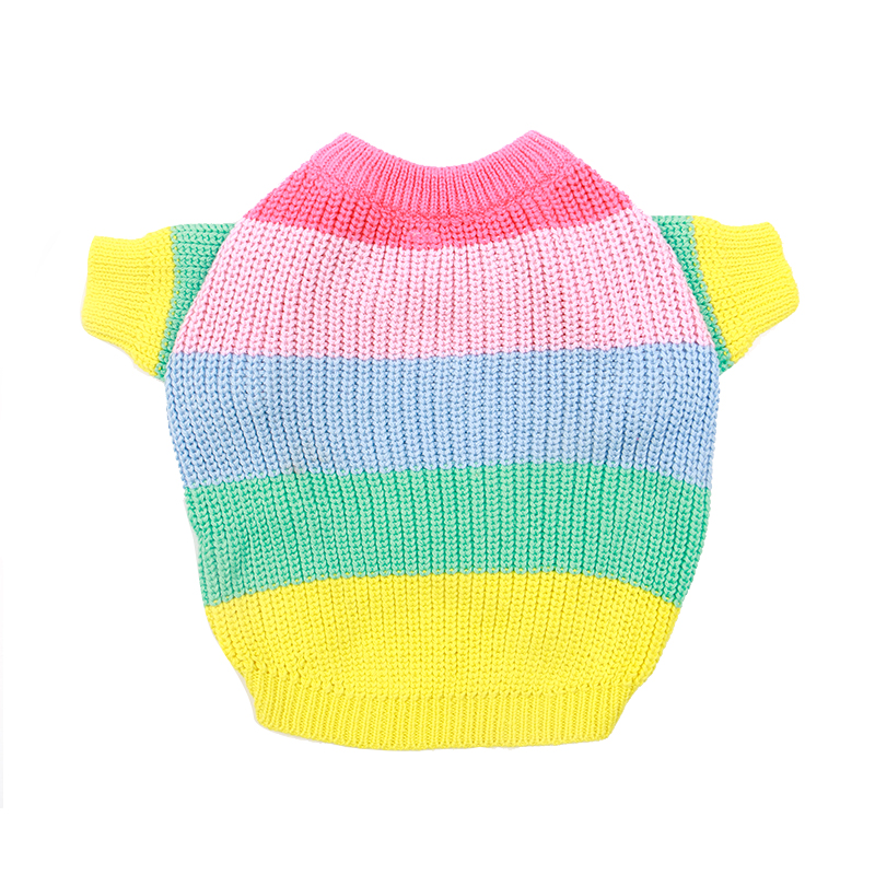 Rainbow Puppy Dog Sweater Winter Warm Clothing for Small Dogs French Bulldogs Christmas Costume Knitting Dog Clothes Mascotas alx