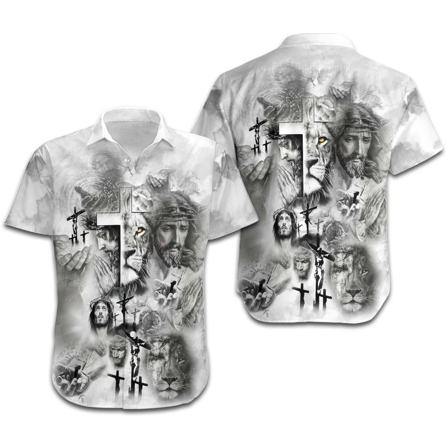 Black And White Jesus Women Hawaii Shirt For Lovers Ha39823