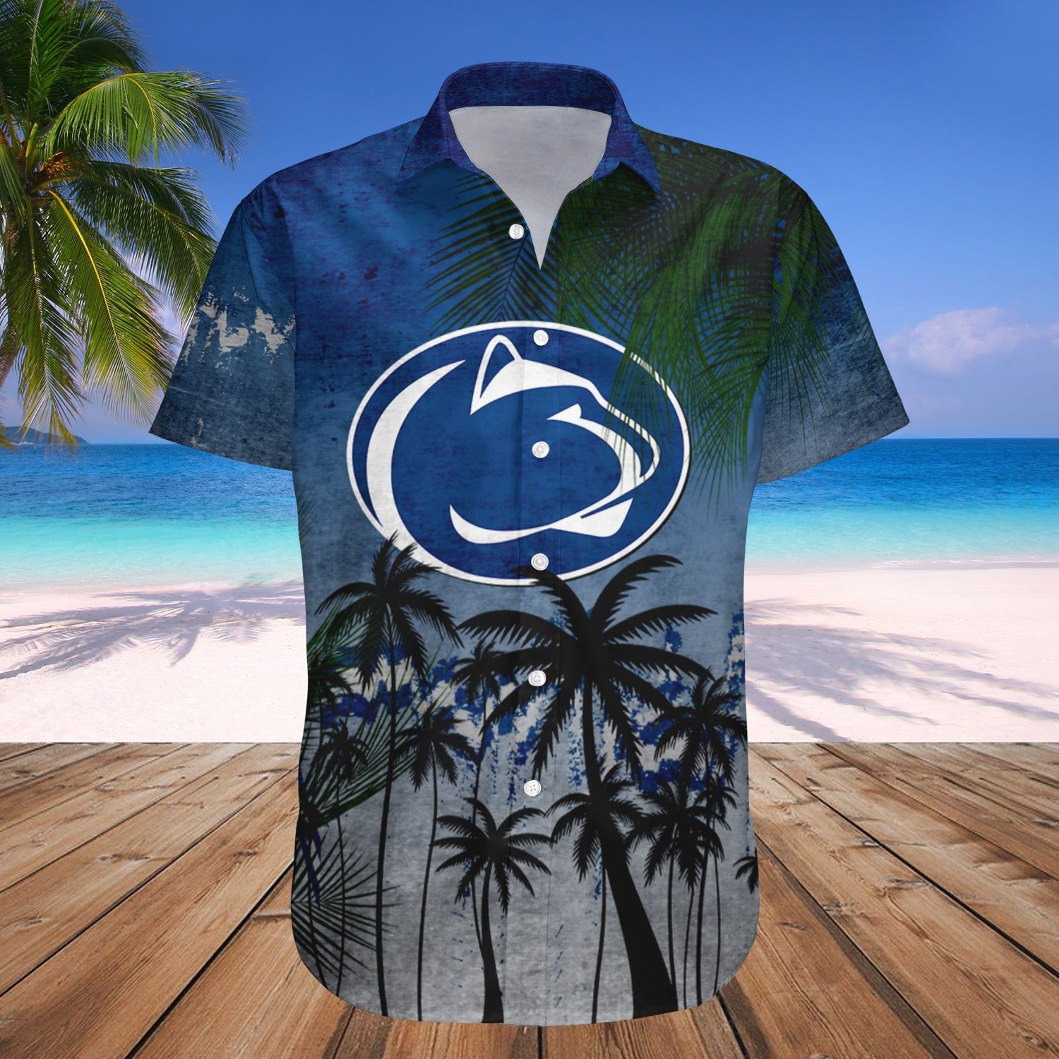 Penn State Nittany Lions Hawaii Shirt Coconut Tree Tropical Grunge – NCCA