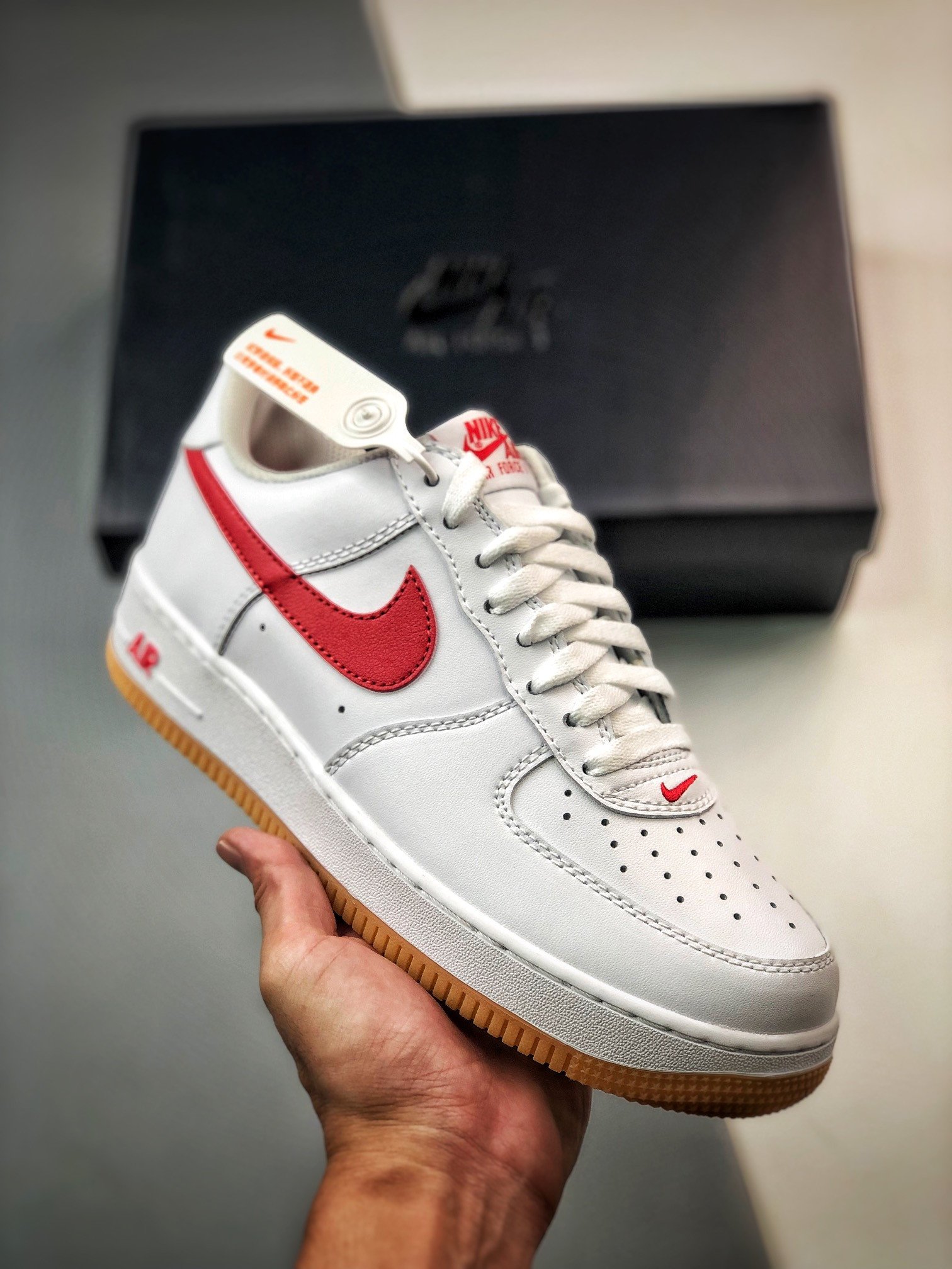 Nike Air Force 1 Low Since 82 WhiteUniversity Red-Gum Yellow 5340389