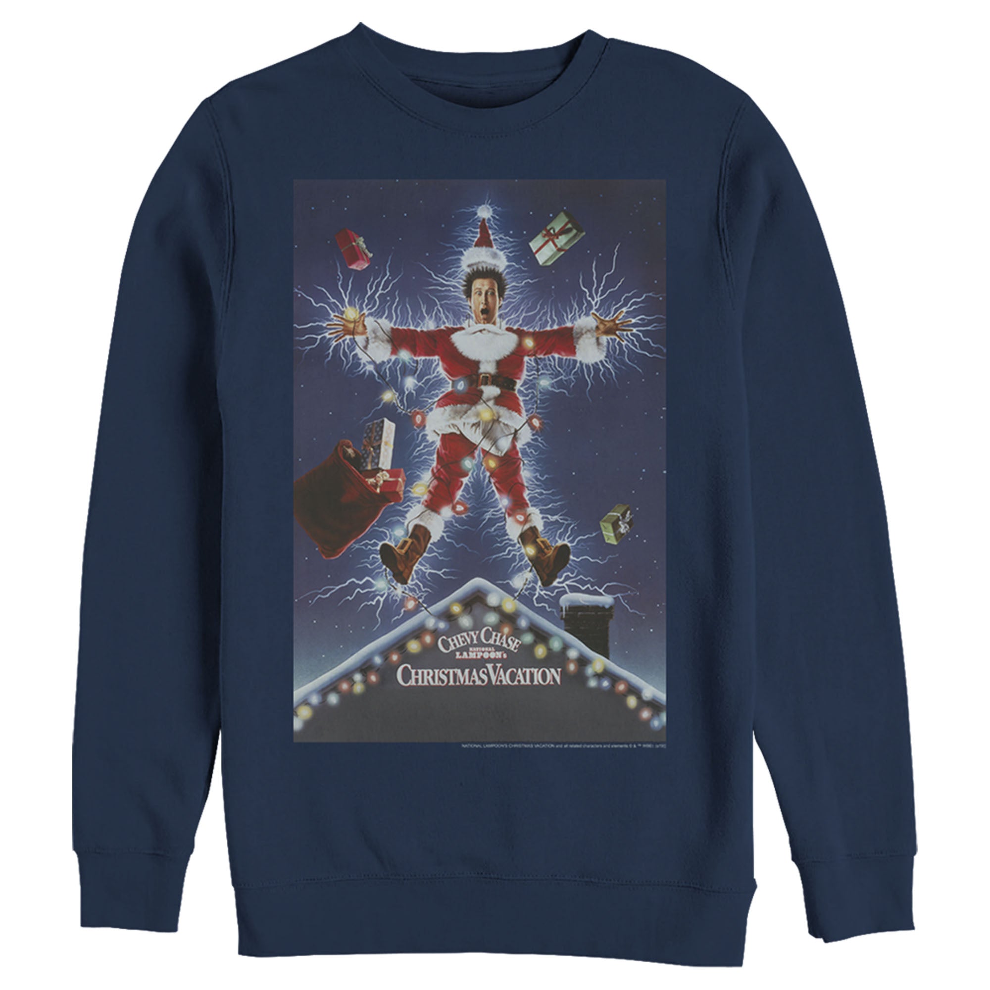 National Lampoon’S Christmas Vacation Men’S Electrified Poster  Sweatshirt