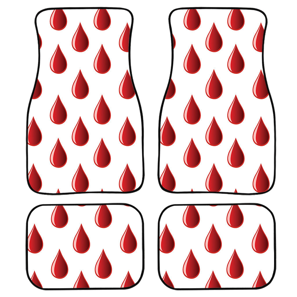 Red Blood Drop Pattern Print Front And Back Car Floor Mats, Front Car Mat