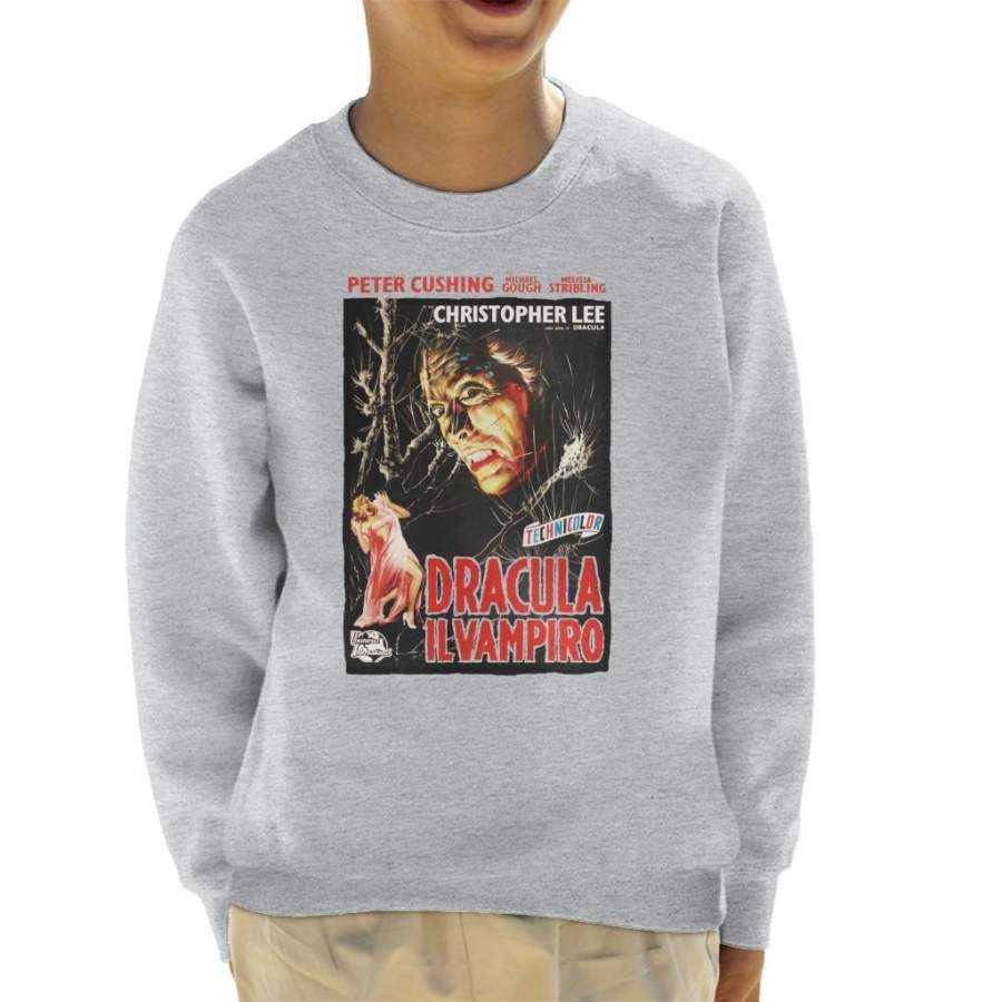 Hammer Horror Films Dracula Italian Movie Poster Kid’s Sweatshirt