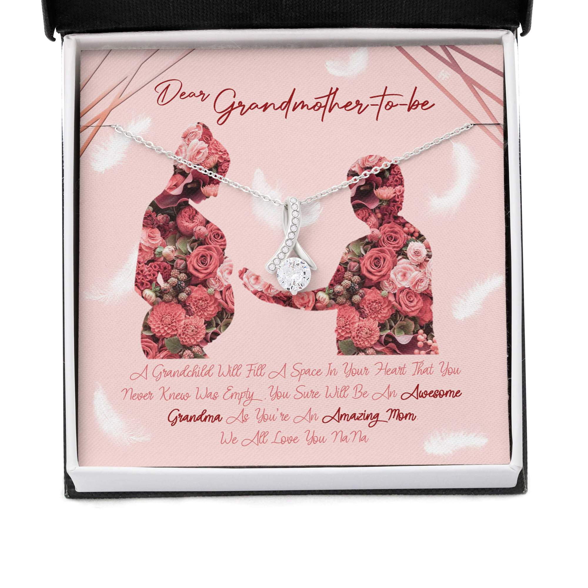 Perfect Gift For Your Grandma-To-Be On Mother’S Day Message Card Necklace Hn