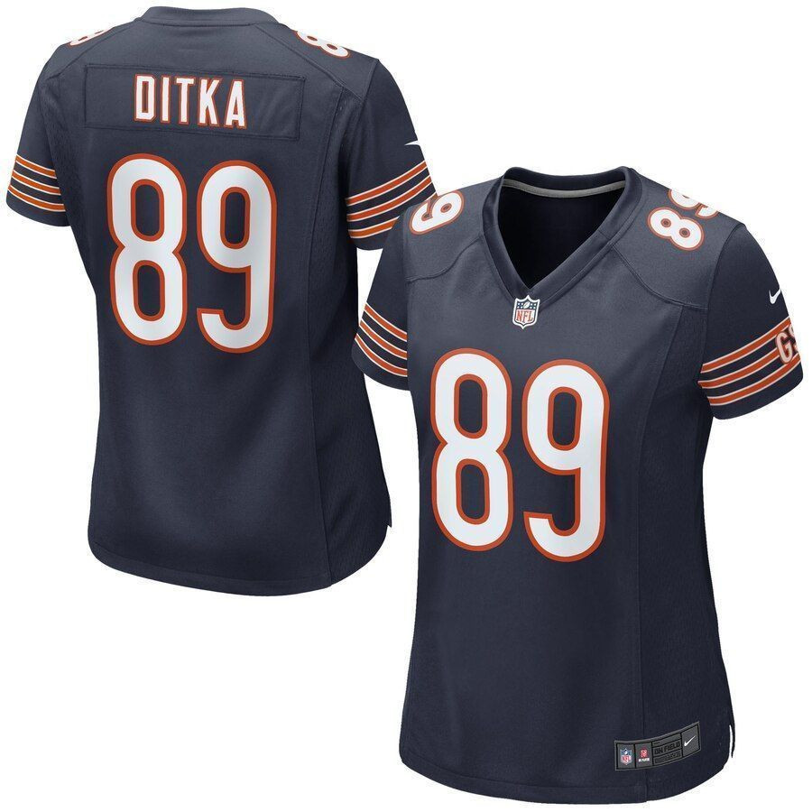 Mike Ditka Chicago Bears Woretired Game Navy Blue 3D Jersey