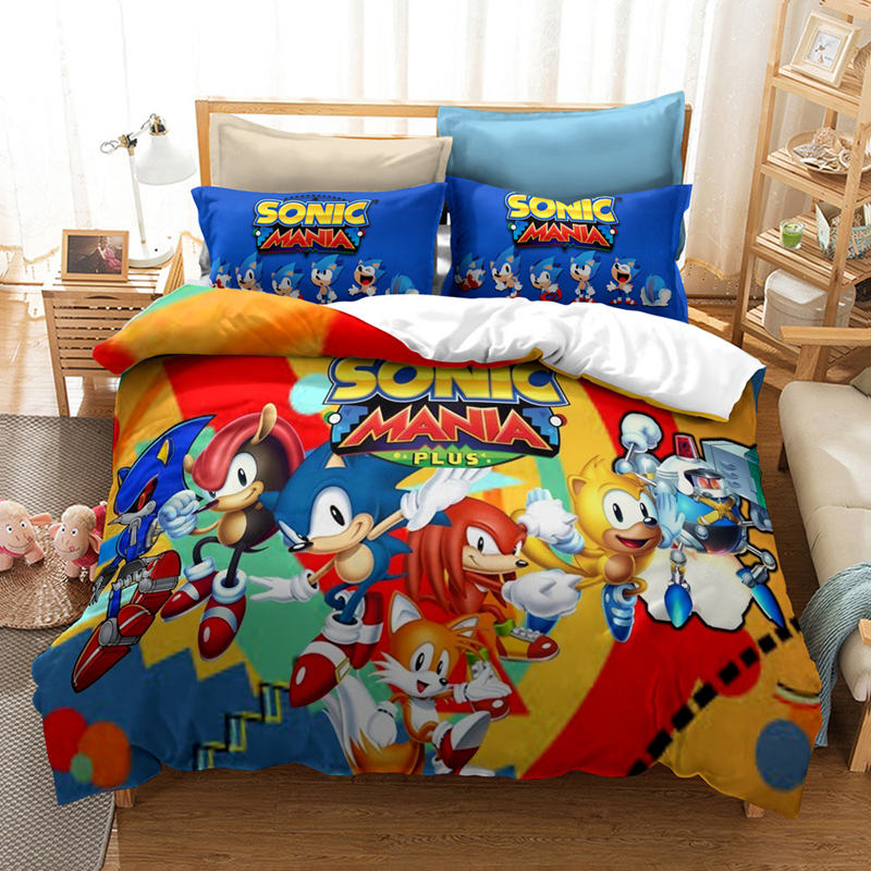 3d Bedding Set Sonic The Hedgehog Duvet Cover King Queen Full Twin Size