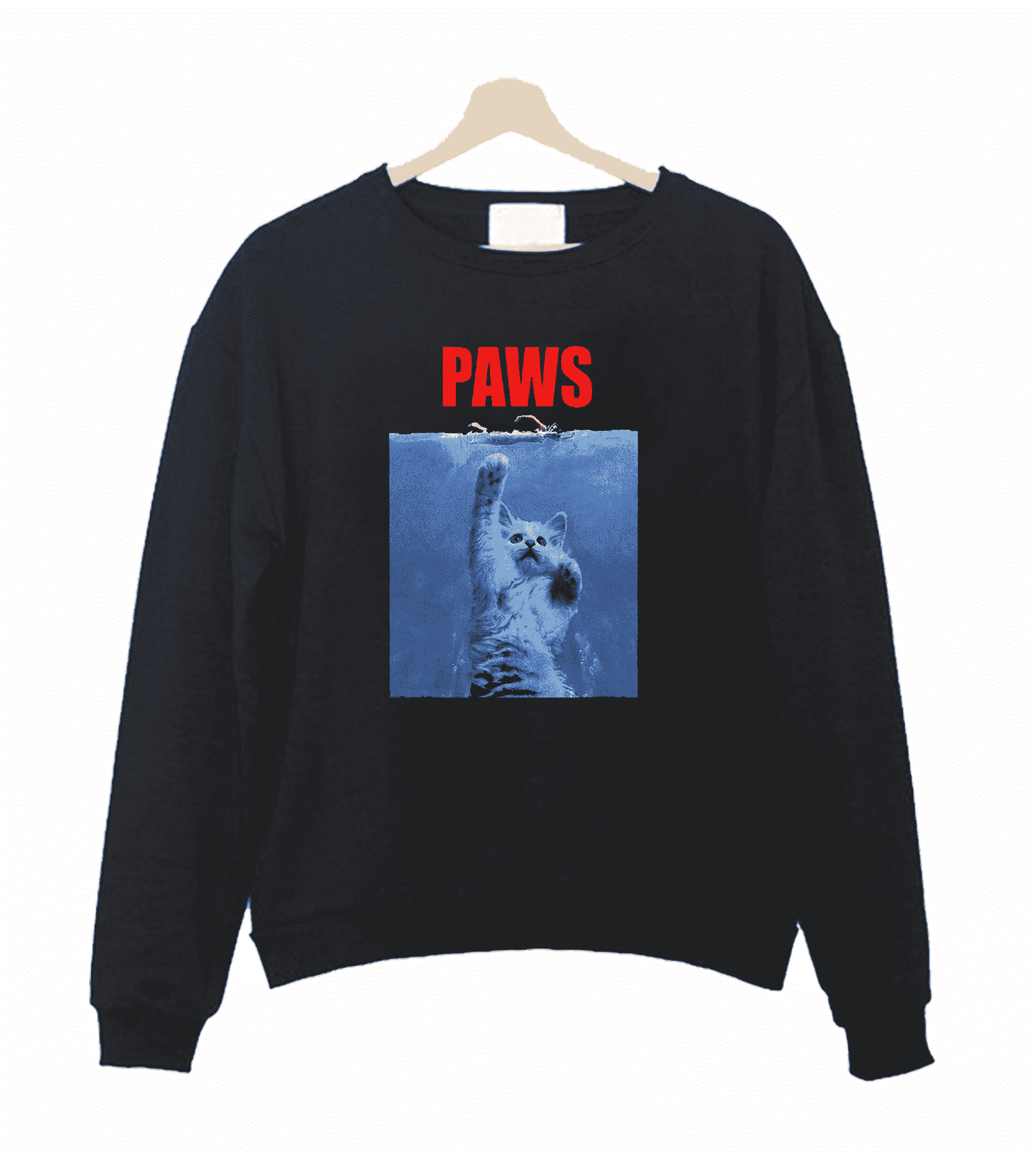 Paws Cat Kitten Meow Parody Hipster Sweatshirt Sweater