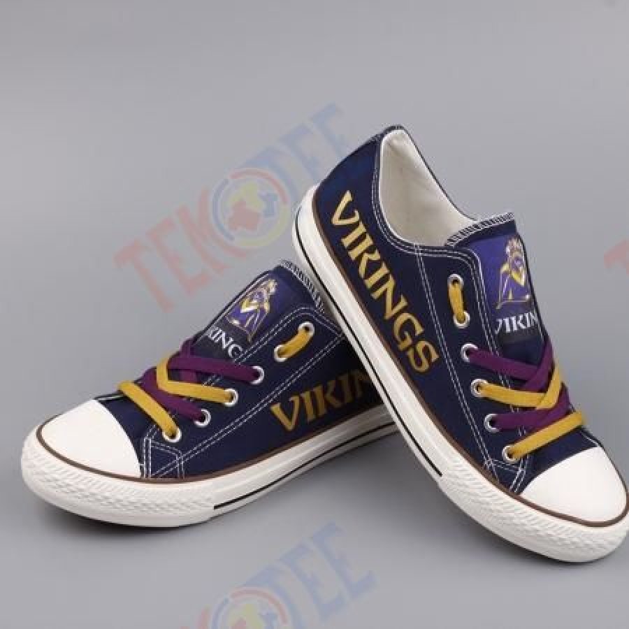 Mens Womens Minnesota Vikings Low Top Vikings Running Shoes Tennis Shoes Low Top Shoes Custom Print Footwear Converse Sneakers TMT776