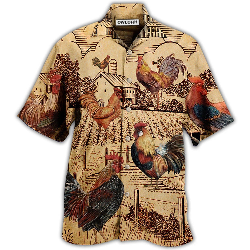 Chicken Love Vintage Style Hawaii Shirt Ha89143