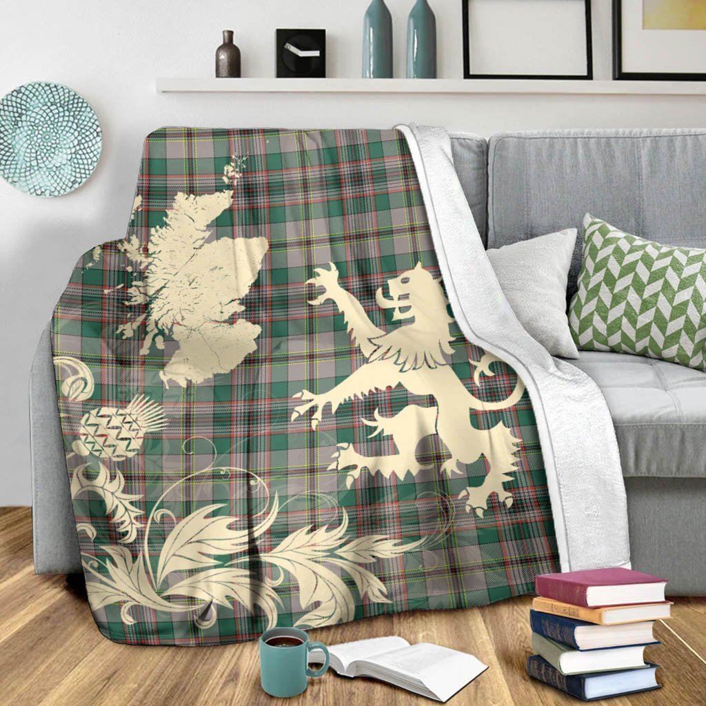 Tartan Blanket Craig Ancient Tartan Scotland Lion Thistle Map Plaid Blanket