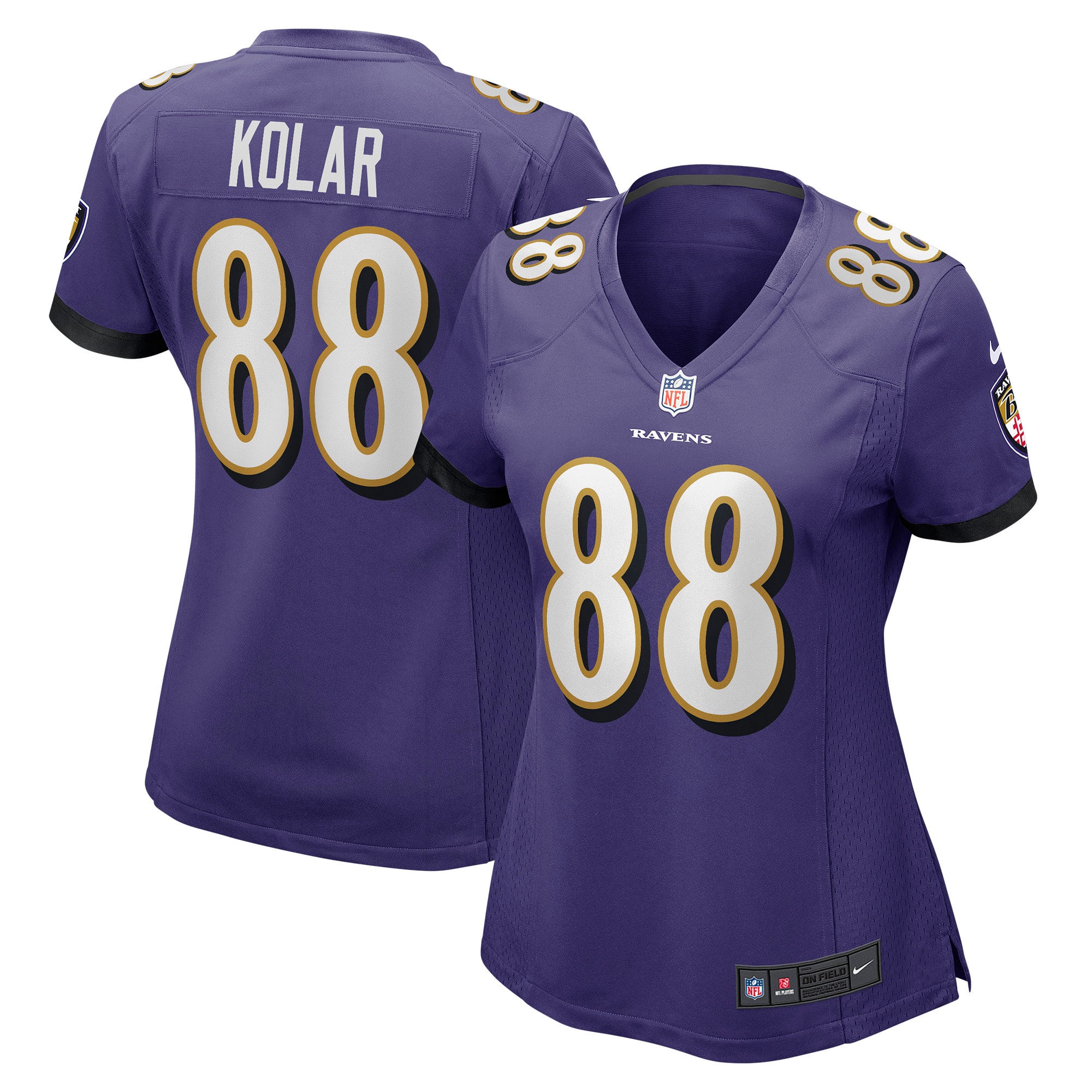 Charlie Kolar Baltimore Ravens Women's Player Game Jersey – Purple