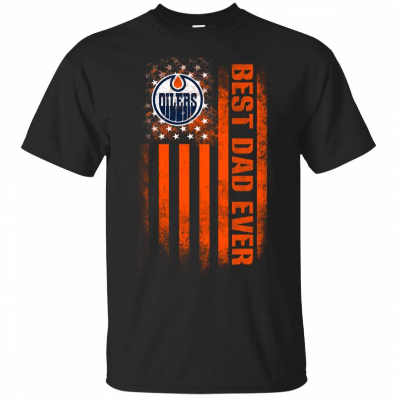 Edmonton Oilers Best Dad Ever USA Distressed Flag Shirts