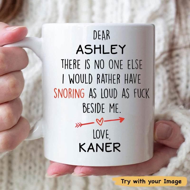 Personalized Funny Valentines Gift For Him Men Boyfriend Husband, Snoring Loud Af Mug