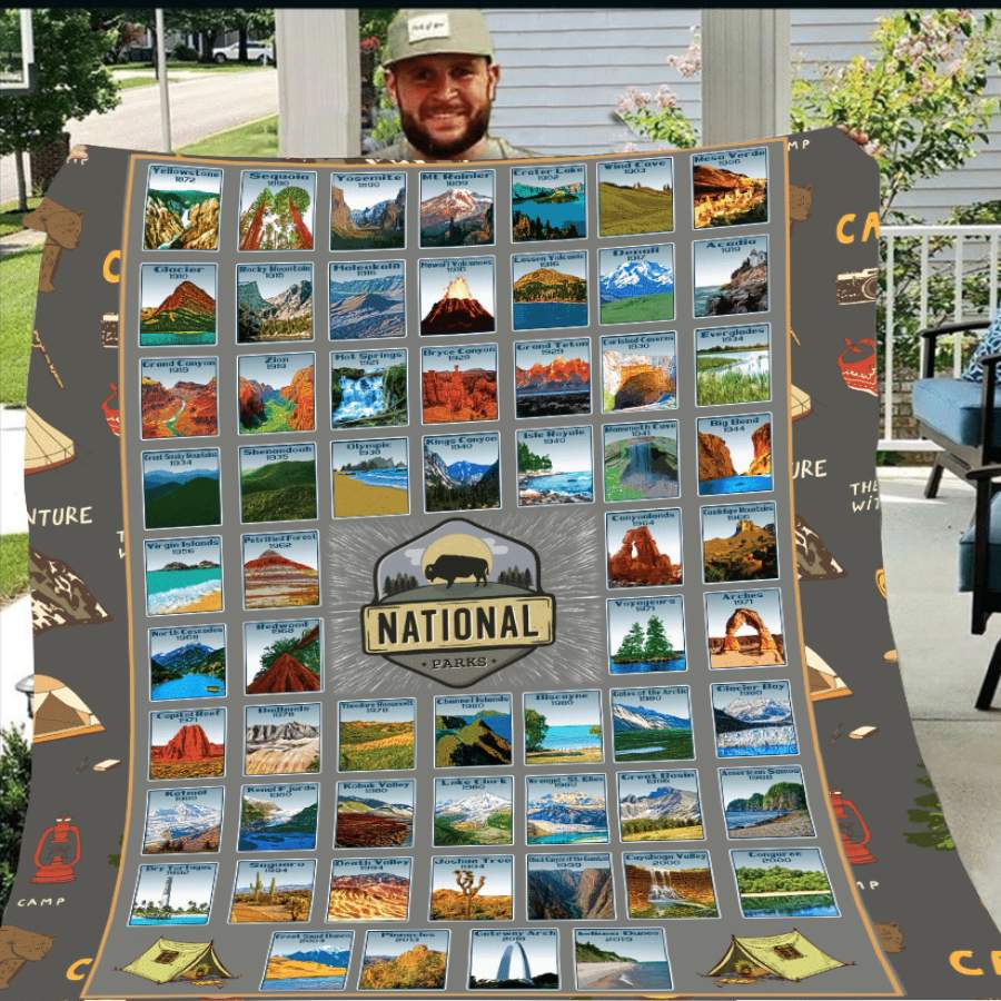 National Parks Blanket National Park Blanket Gift For Dad Family Gift Ideas