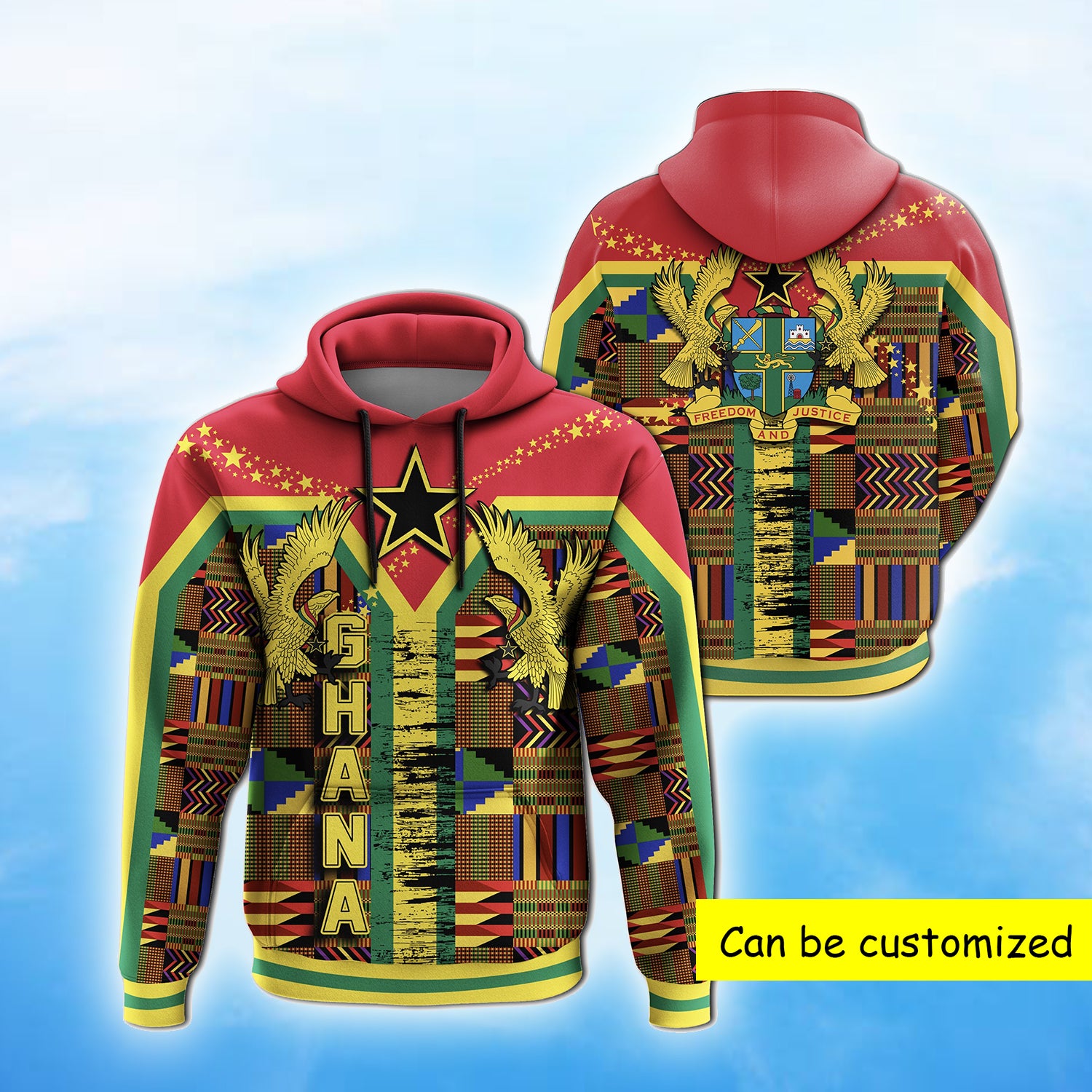 Ghana Kente Style Hoodie | All Over Hoodie S – 5Xl