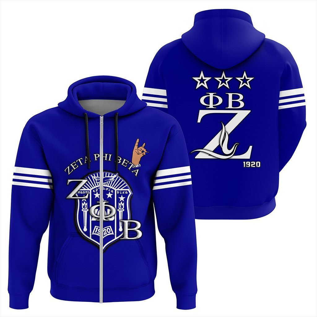 Sorority Hoodie – Zeta Phi Beta Zpb Style Zip Hoodie