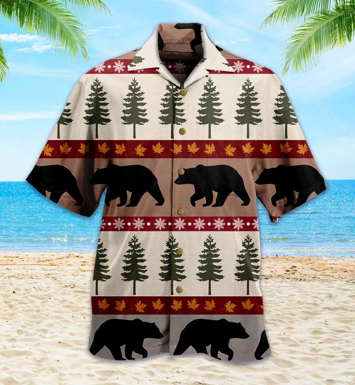 Woodland Trails Bear Brown Hawaiian Shirt 3D Hawaiian Shirt