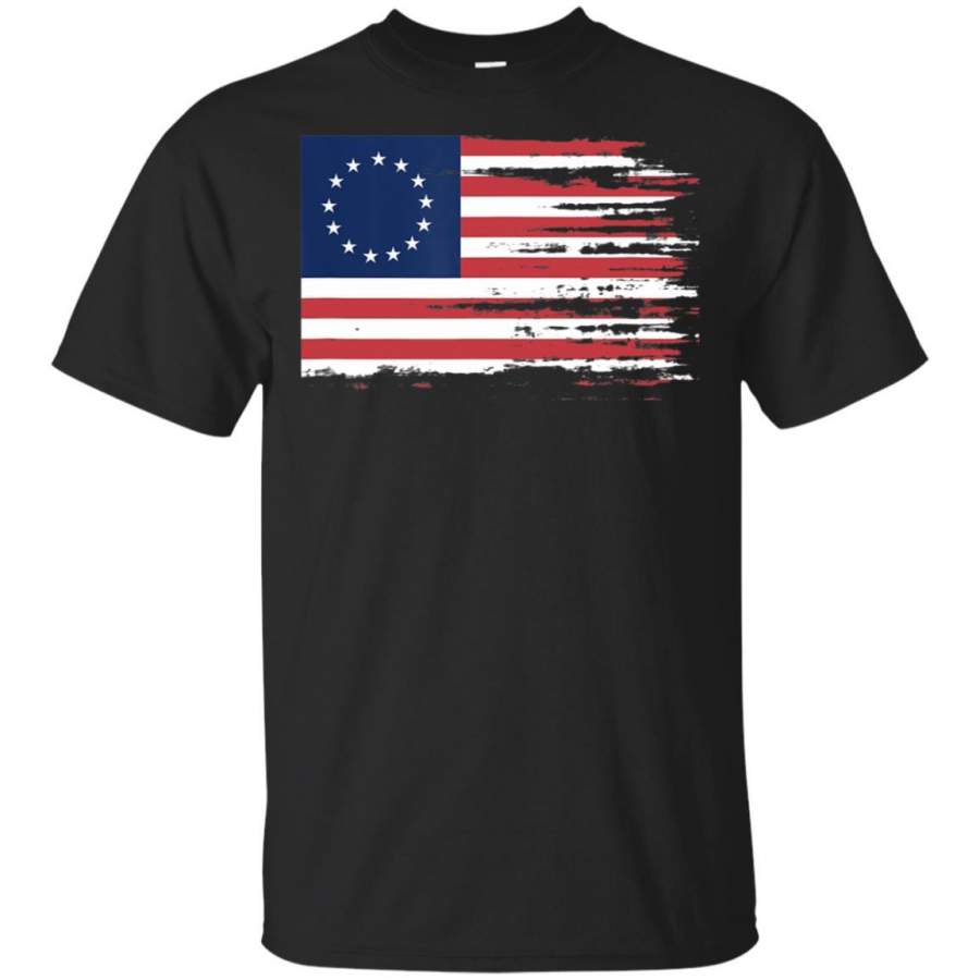 4th of July Patriotic Betsy Ross battle flag 13 colonies T-Shirt