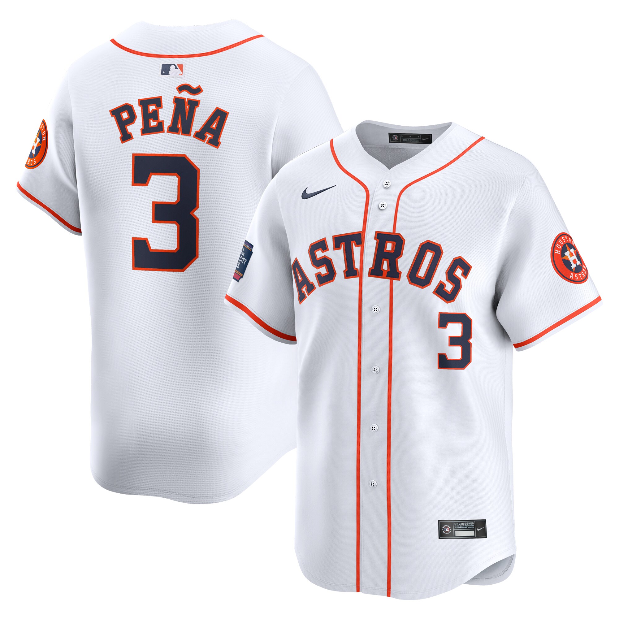 Jeremy Peña Houston Astros 2024 MLB World Tour Mexico City Series Home Limited Player Jersey – White