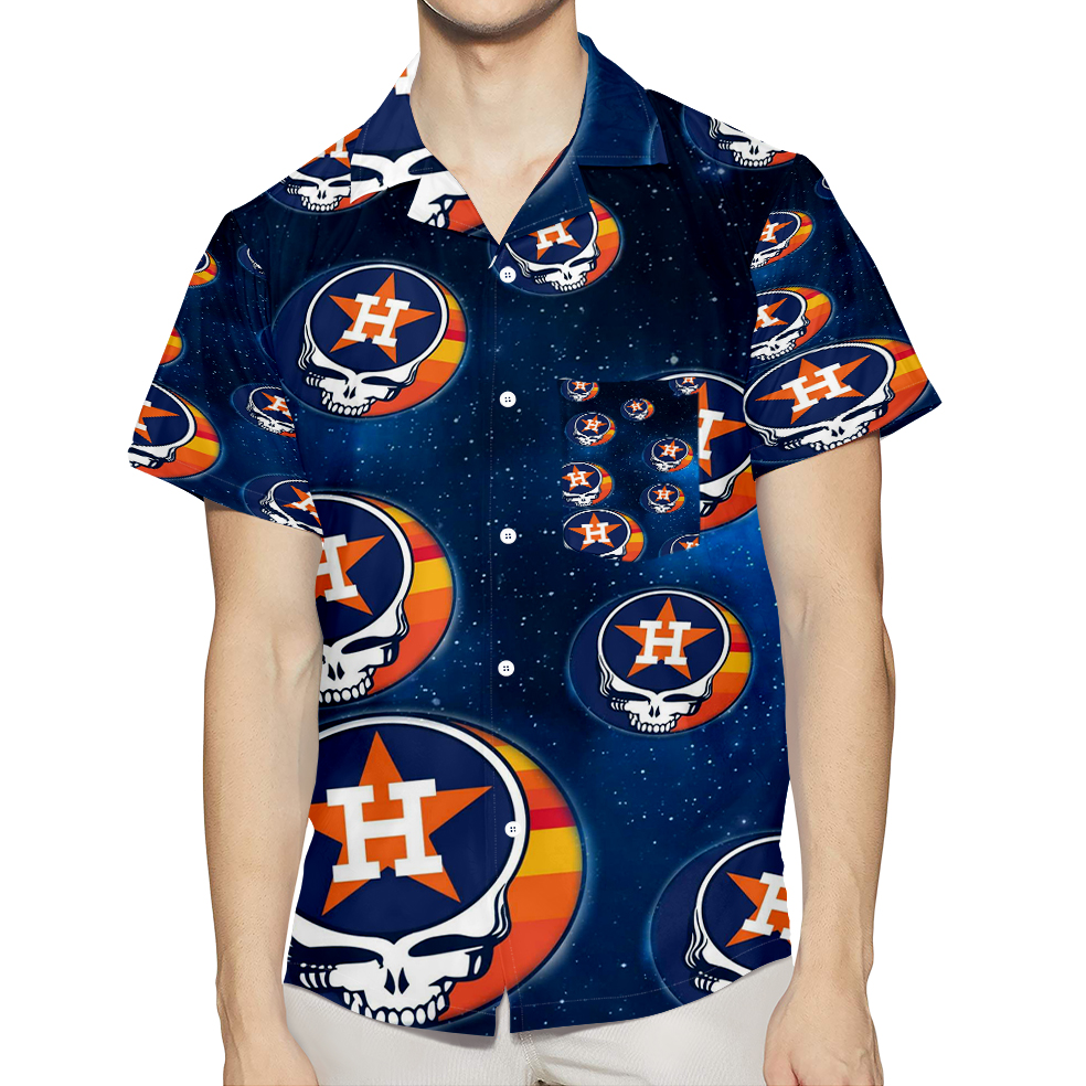 Houston Astros Skull Star 3D All Over Print Summer Beach Hawaiian Shirt With Pocket