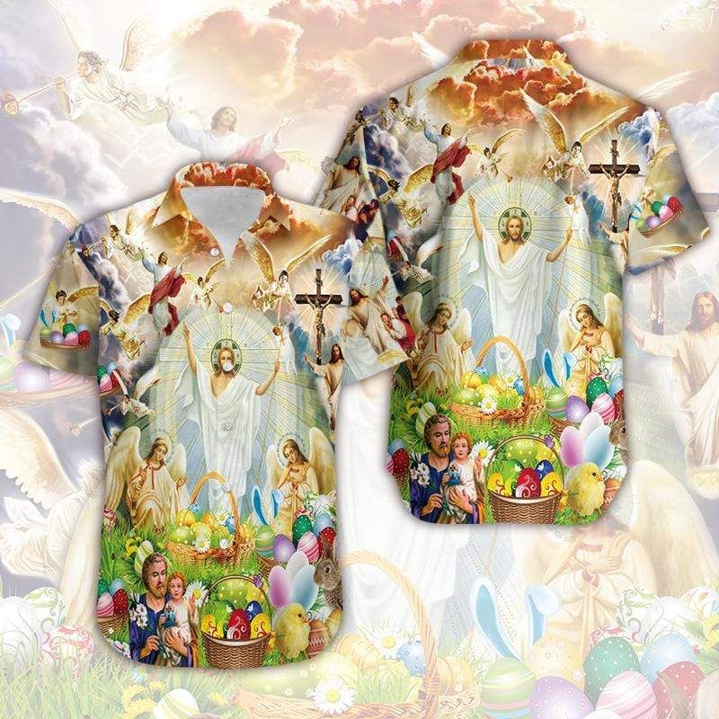 Hawaii Aloha Shirts Jesus Happy Easter Ha81442