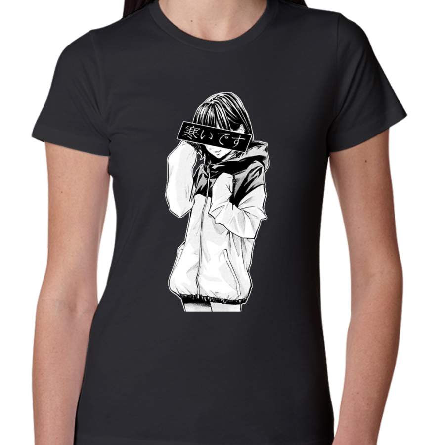 COLD (Black and White) – Sad Japanese Aesthetic Women T-Shirt