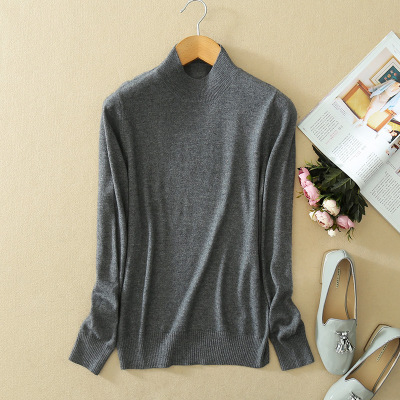 2021 Fashion Pure Color Cashmere Men’s Sweater Semi-high Collar Male Knitted Sweater Men Women Loose Pullover Turtleneck Sweater alx