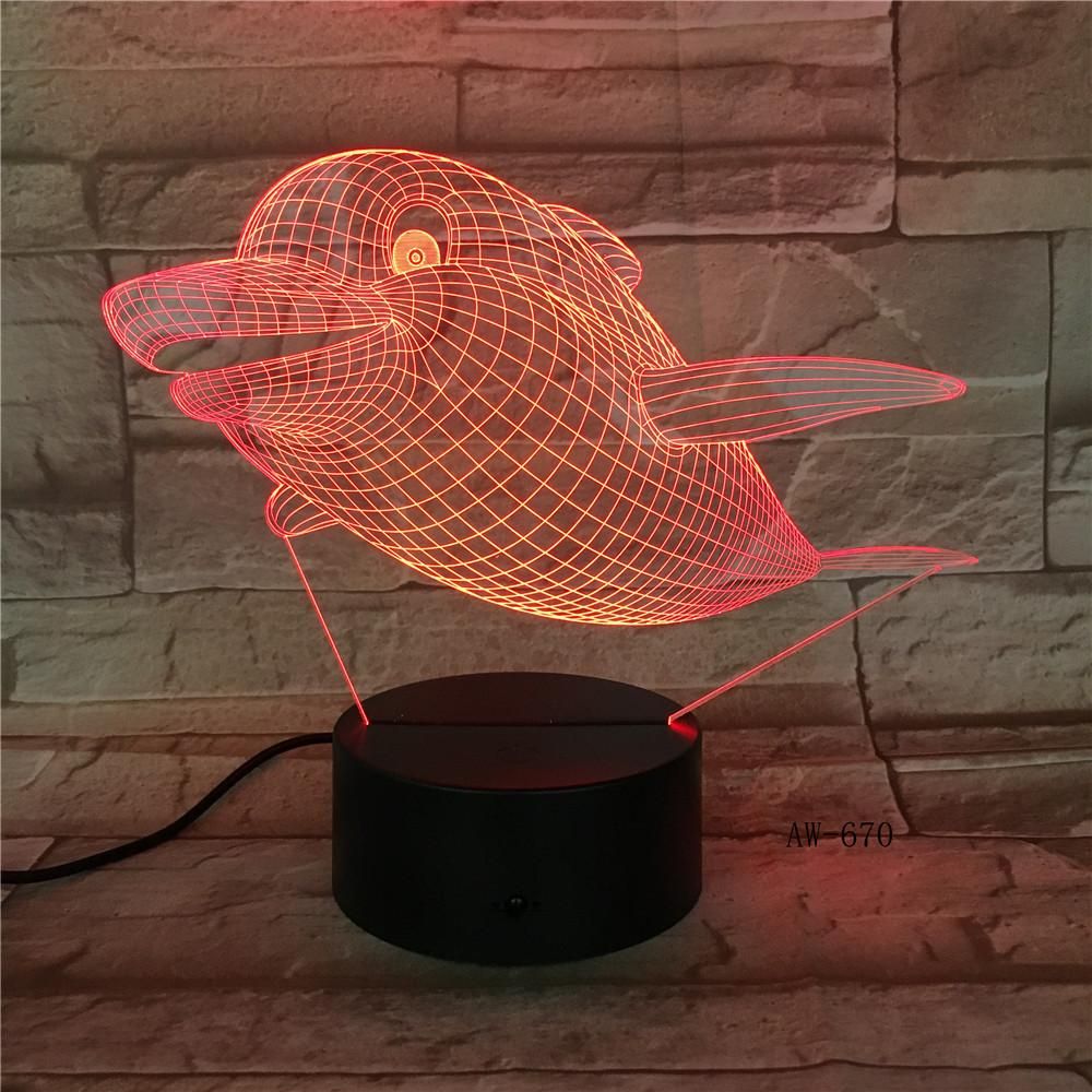 Amazing Dolphin Marine Animal Design 3D Illusion Night Light Led Light