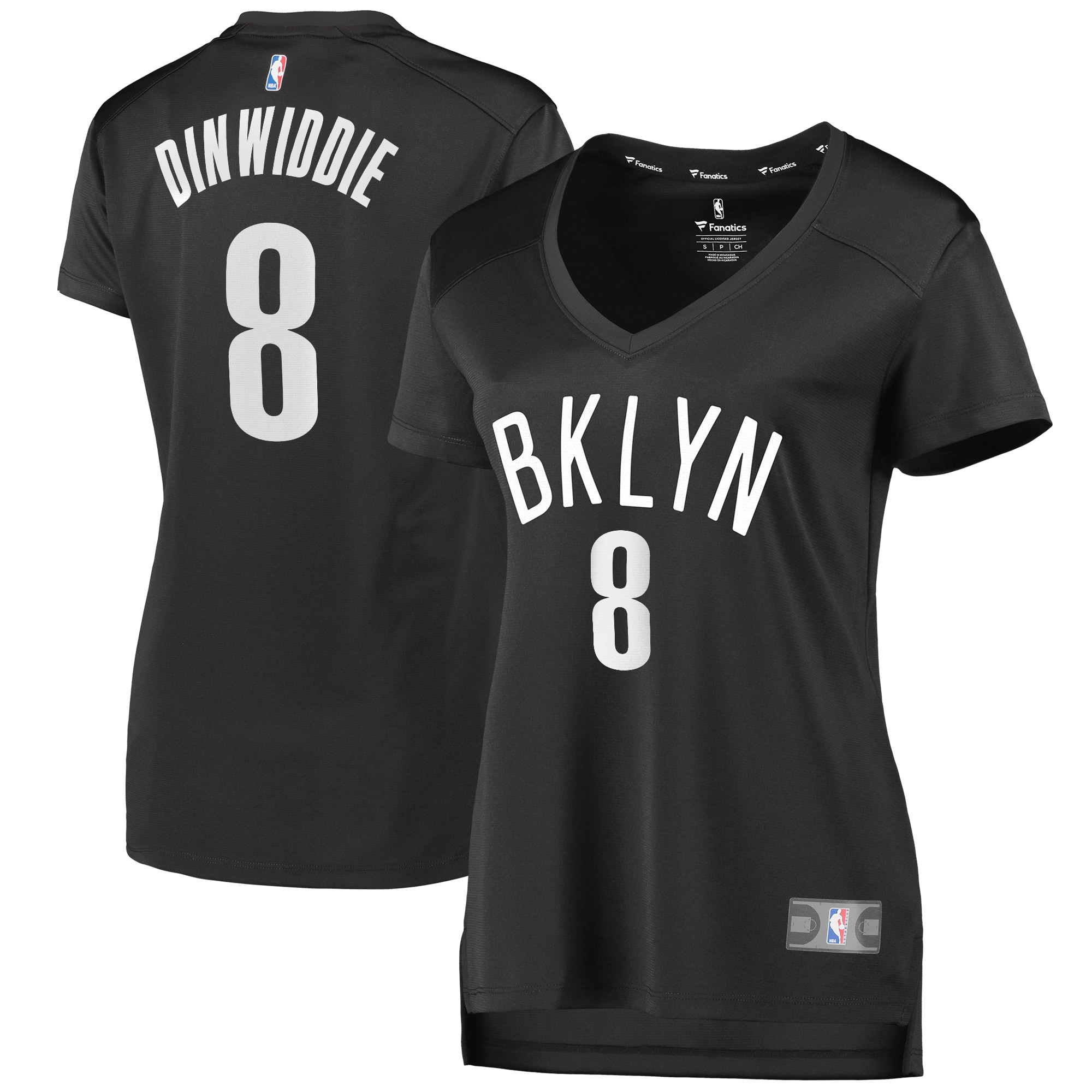 Spencer Dinwiddie Brooklyn Nets Women's Fast Break Player Jersey – Statement Edition – Black