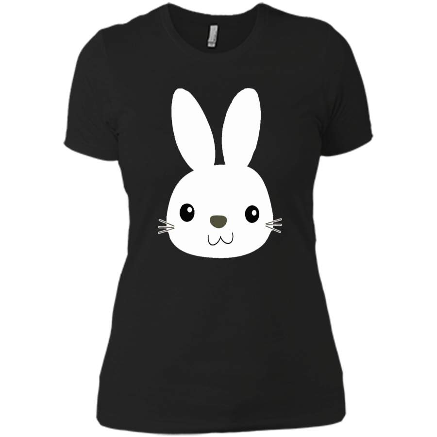 Easter Bunny Cute Face Funny Easter Pascha Holiday T-Shirt Next Level Ladies Boyfriend Tee