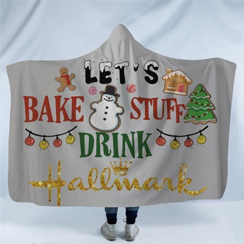 X-Mas Cute Pattern Hooded Blanket Christmas Decoration Ideas