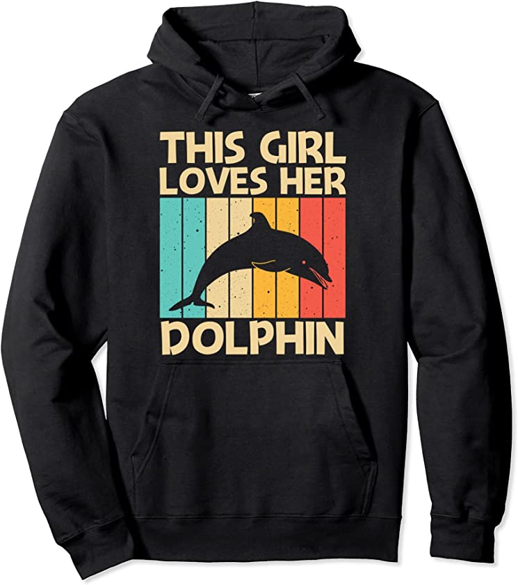 Cool Dolphin For Girls Kids Dolphins Beluga Whale Sea Animal Pullover Hoodie