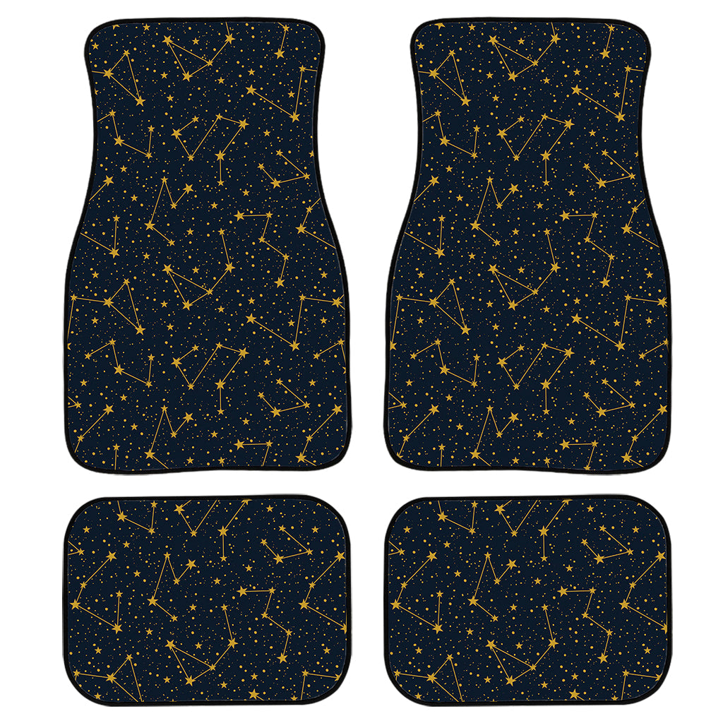 Constellation Symbols Pattern Print Front And Back Car Floor Mats, Front Car Mat