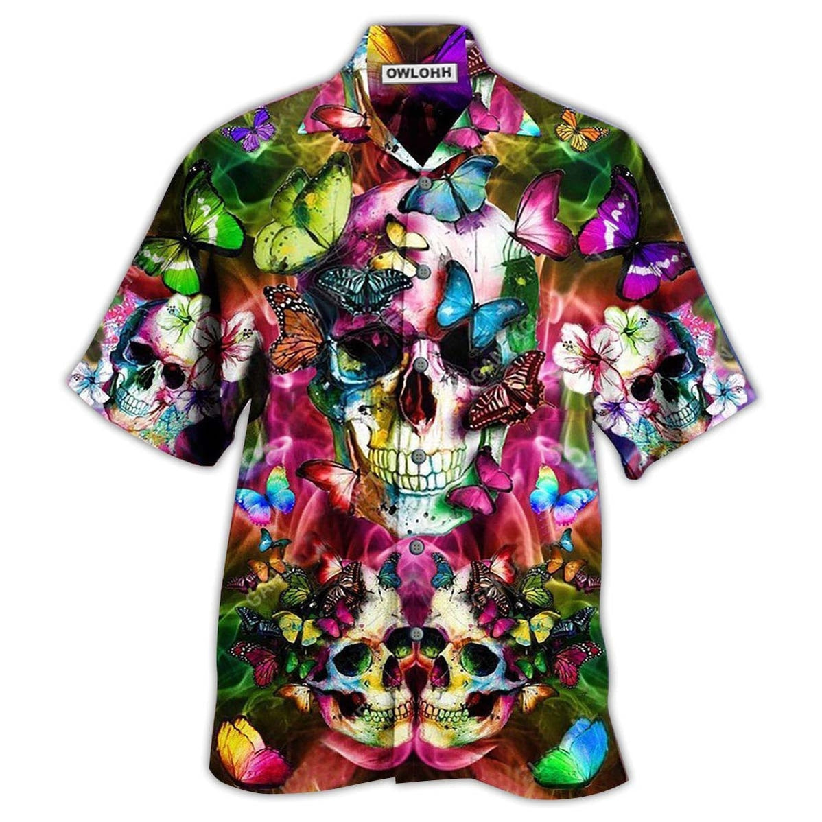 Skull Love Life Cool Floral Hawaii Shirt Ha41649