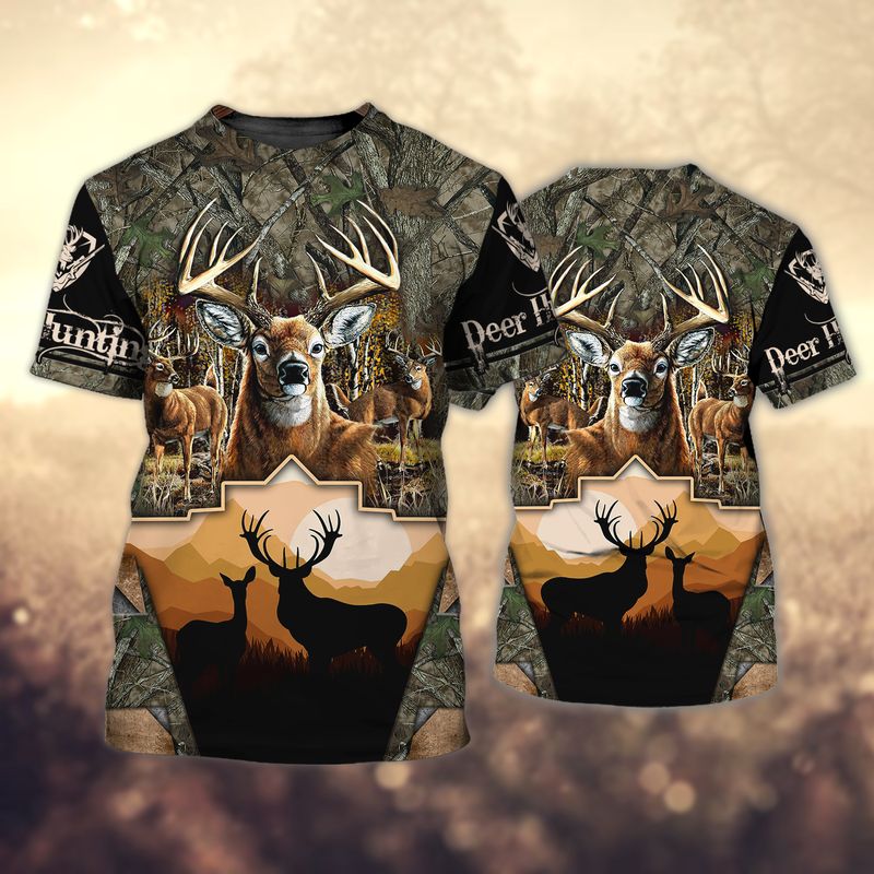 3D Full Print – Deer Hunting, Animal Hunting Shirt 3D Printed Mens, Hunting Gift