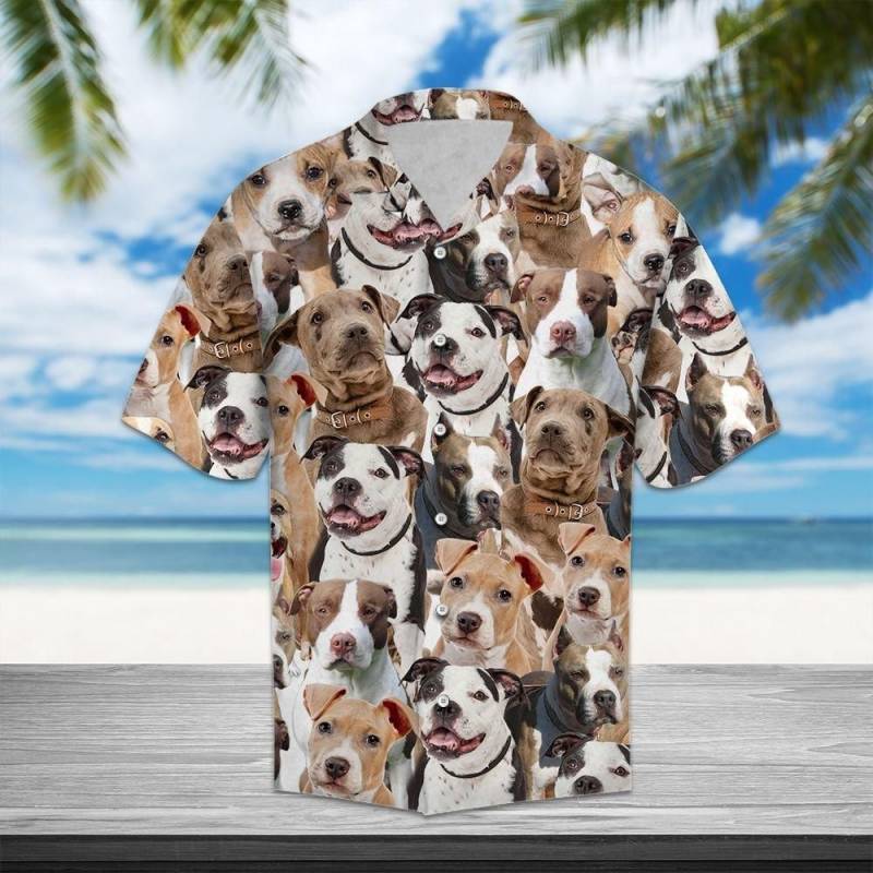 Artsyhomes American Pit Bull Terrier Awesome Hawaiian Ha42337