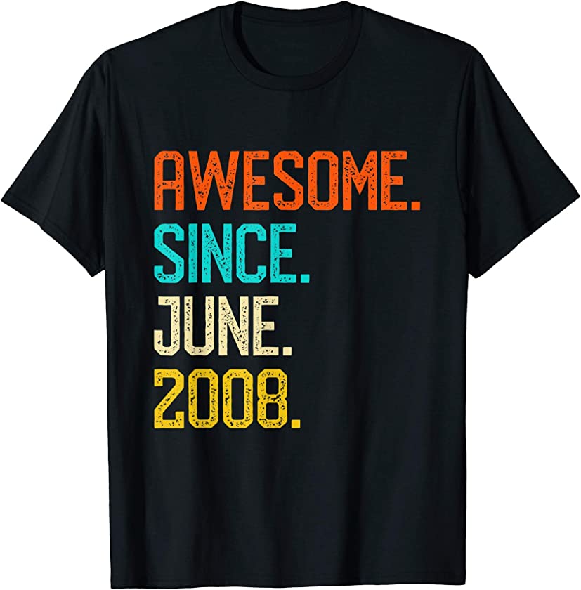 Awesome since June 2008 Vintage 22nd Birthday Gift T-Shirt