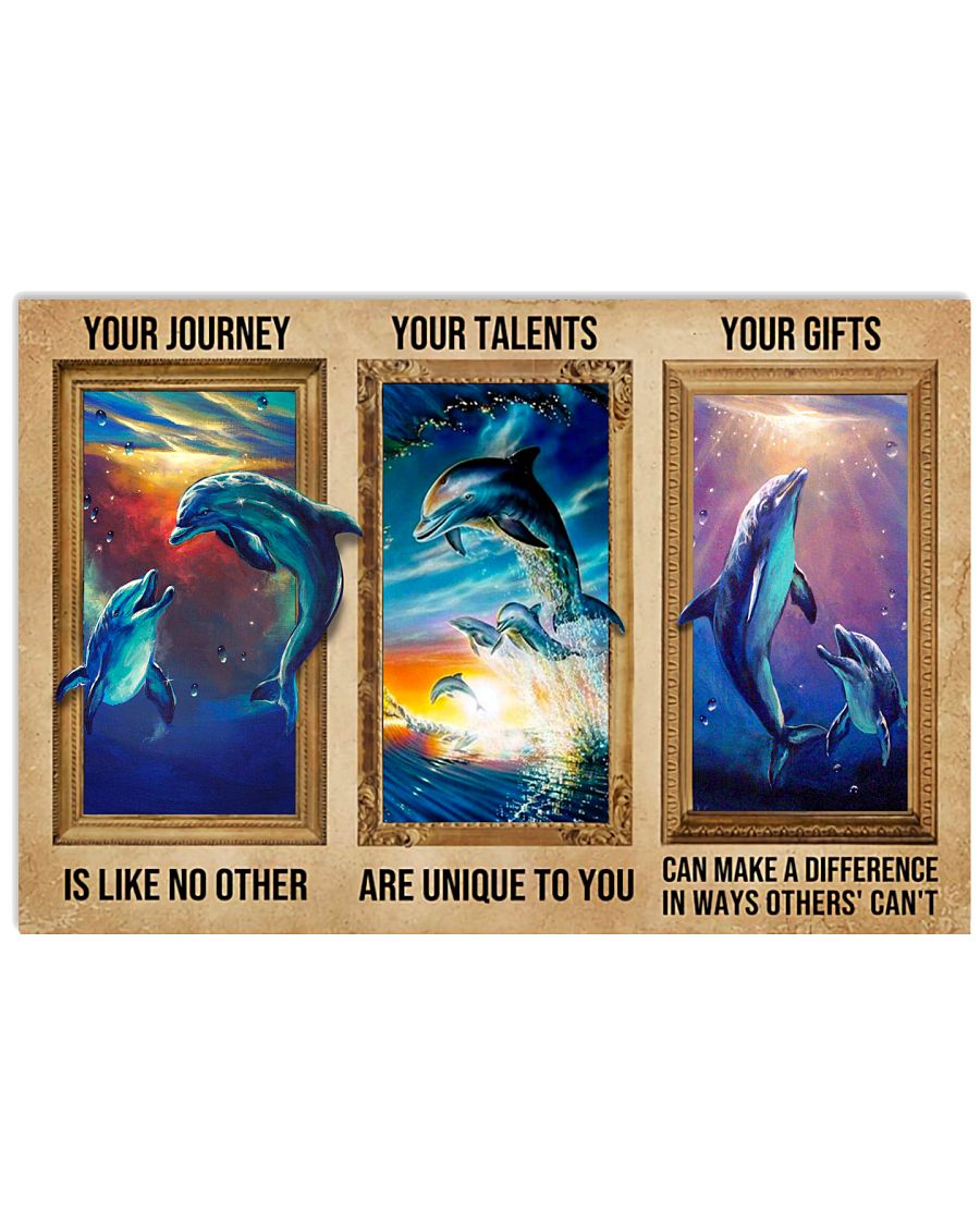 Dolphins Your Journey Poster Print, Canvas Print Wall Art, Canvas Poster Wall Decor