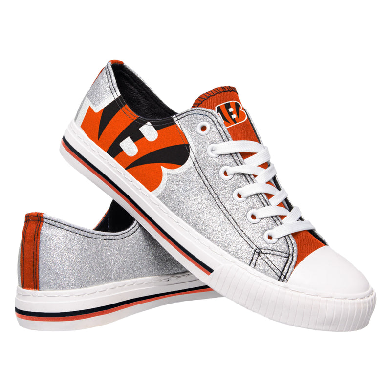 Cincinnati Bengals NFL Womens Glitter Low Top Canvas Shoes