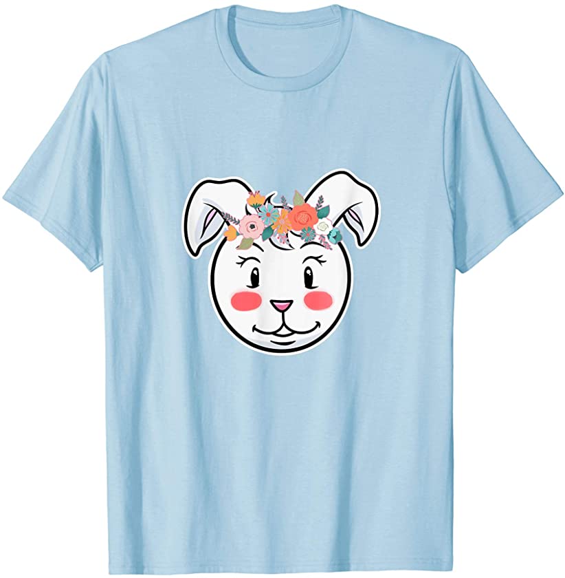 Cute Easter Bunny Face Cartoon Gift For Girls and Toddlers T-Shirt