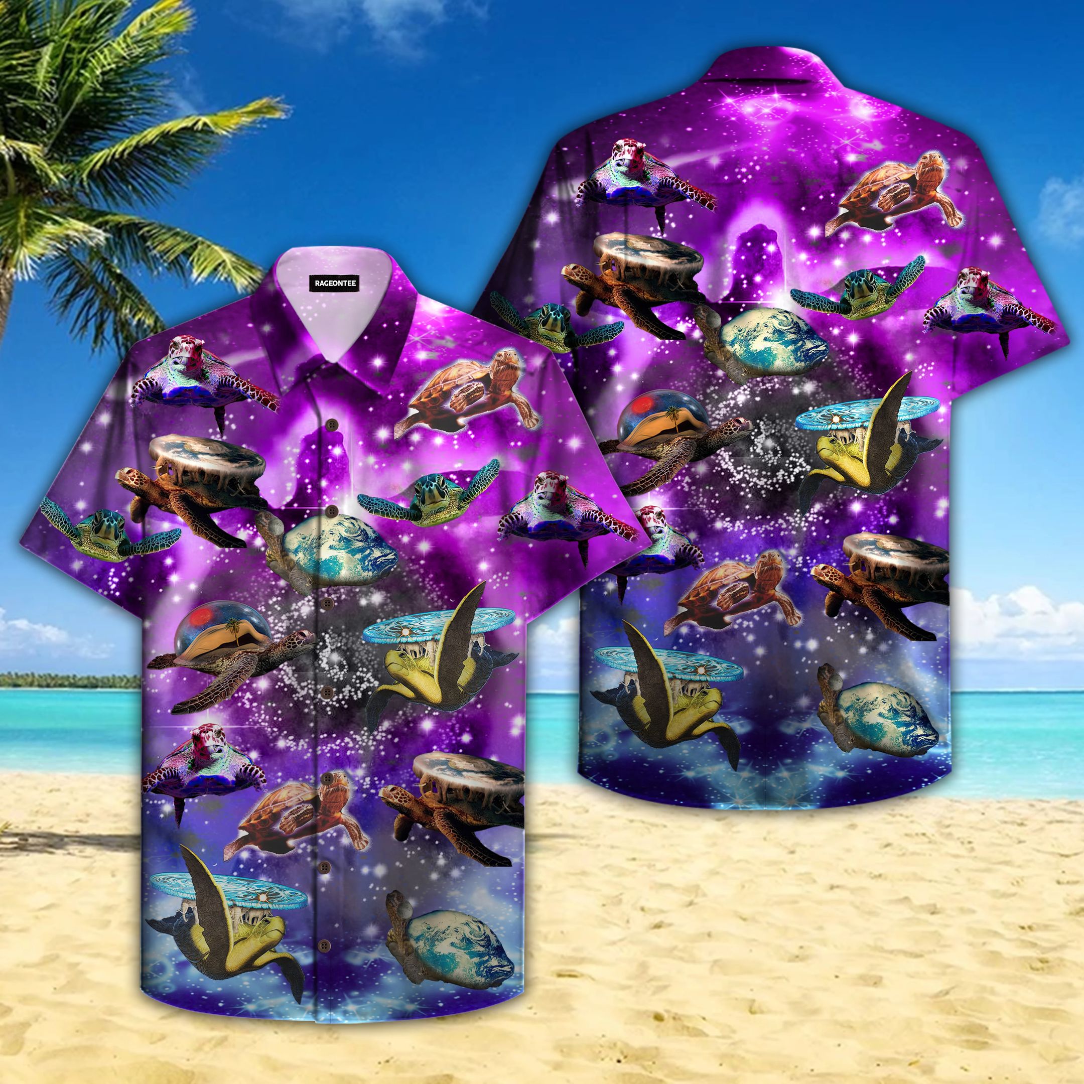 Sea Turtle In Outer Space Galaxy Hawaii Shirt Unisex Adult Ha92227