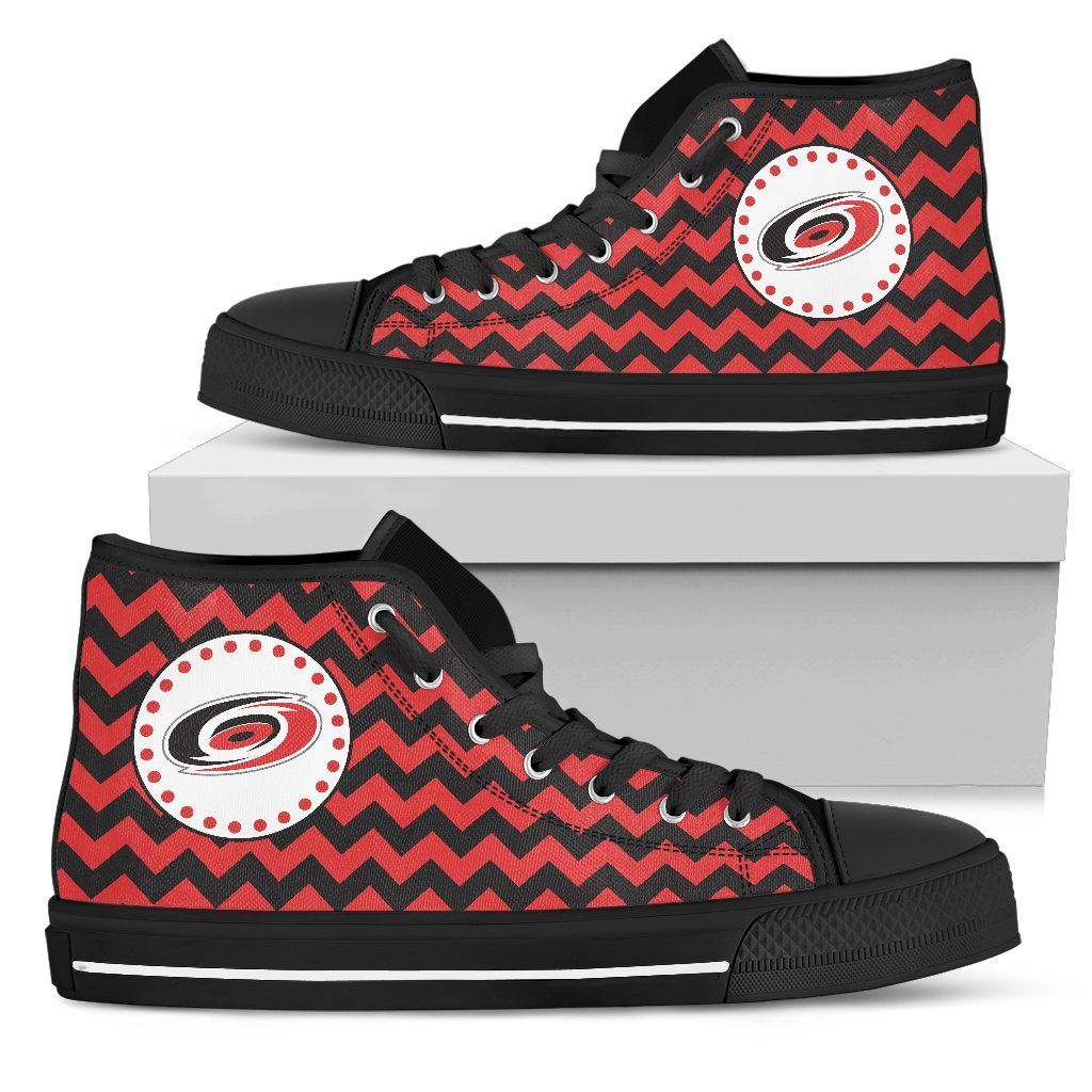 Carolina Hurricanes Chevron Pattern High Top Shoes