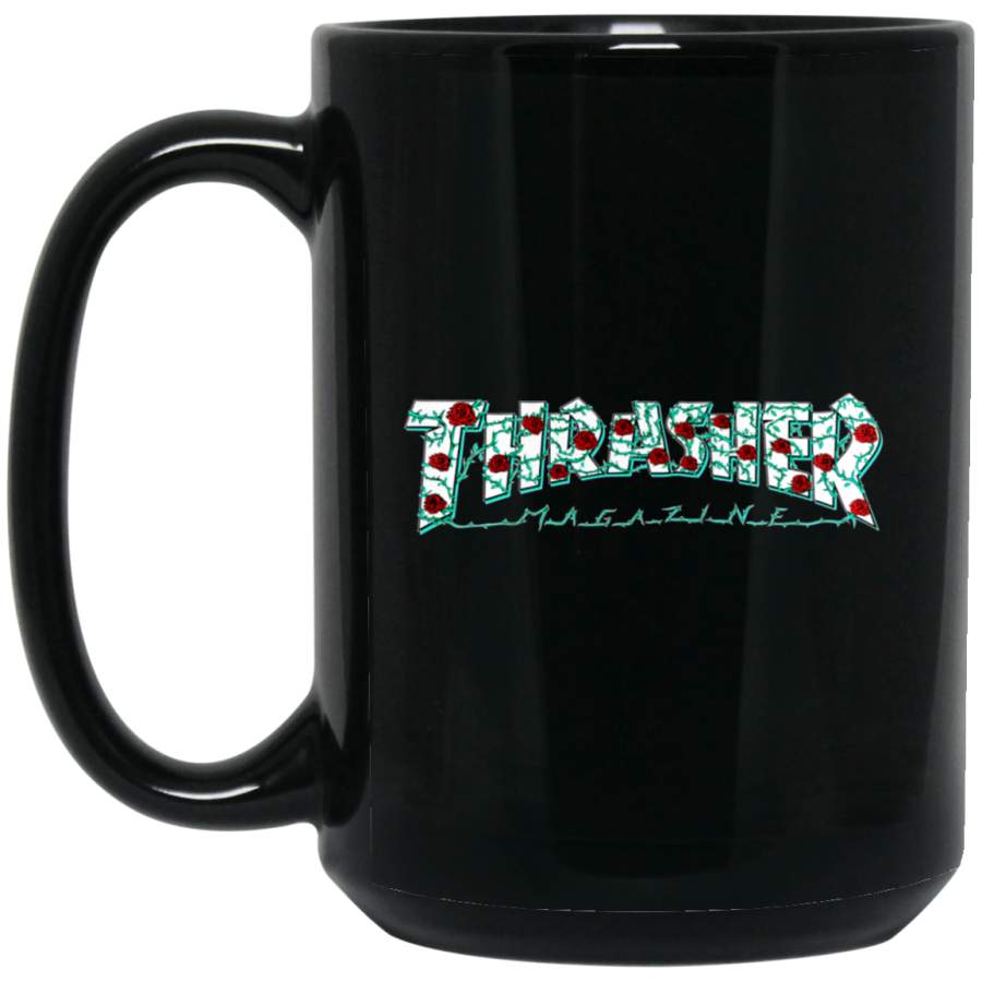 Thrasher Magazine Roses Black Big Mug