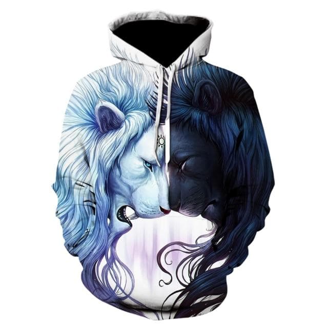 Mens Lion Hoodies 3D Printed Animal Oversize Mens Women’S Sweatshirt Pullover Long Sleeve Hooded Sweatshirts Tops Sudaderas