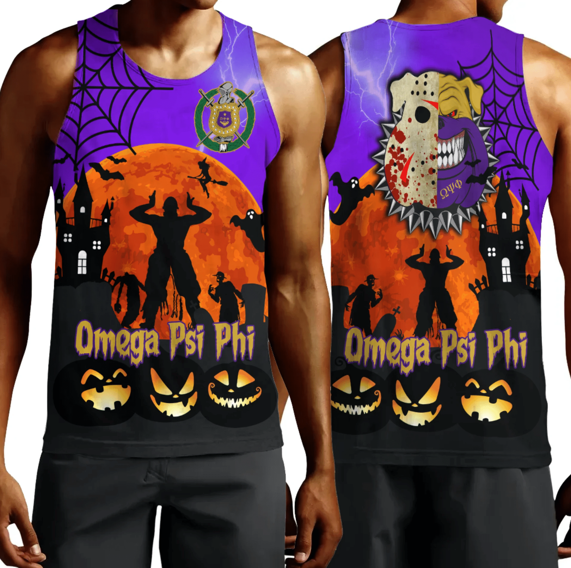 Wonderprint Tank Top Omega Psi Phi Halloween Tank Top